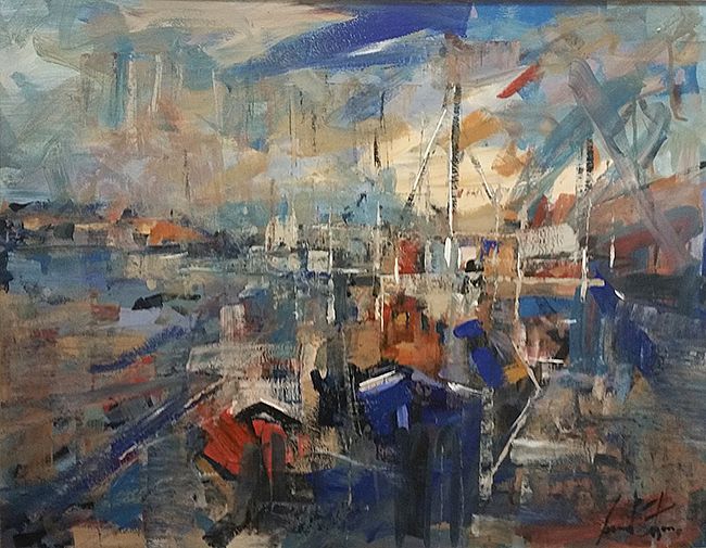 Harbour Scene II by Leonard Sexton